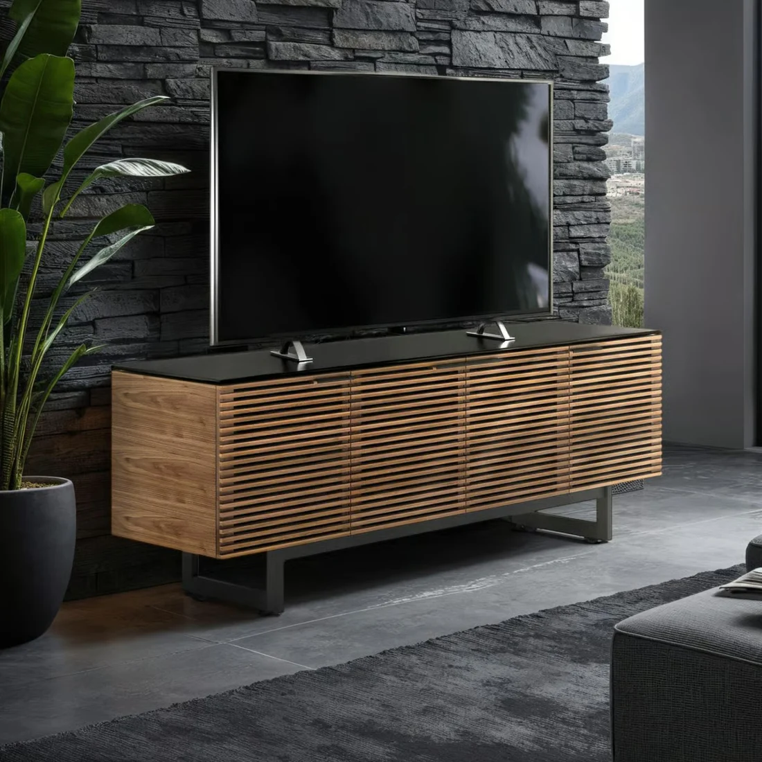 BDI Corridor console in a furnished room